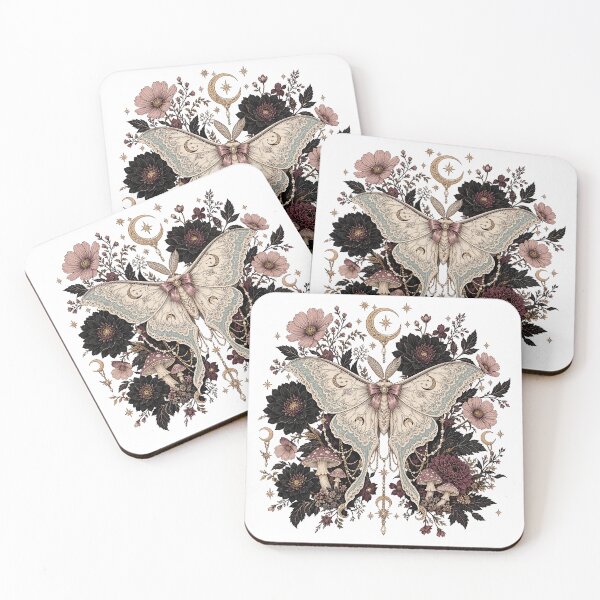 Item preview, Romantic Gothic Luna Moth Coquette Dark Floral designed and sold by JoyfullyOffbeat.