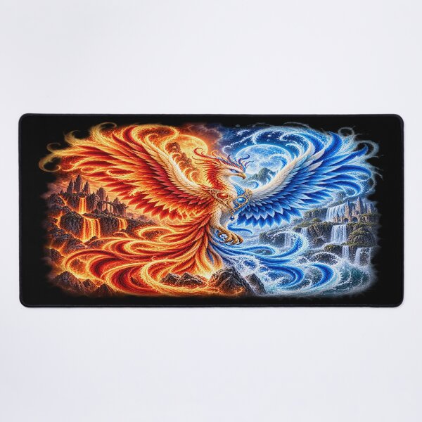 Item preview, Dual Element Phoenix – Fire and Water Fantasy designed and sold by TroviTutto.