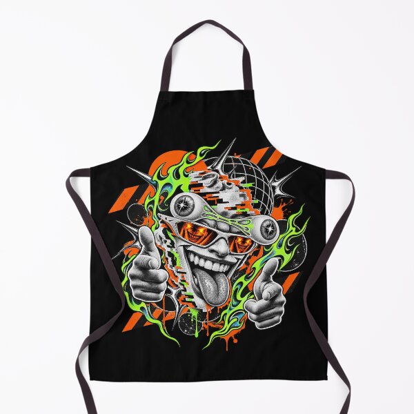 Item preview, Cyber Acid Glitch Grin Neon Flame Finger Guns Art designed and sold by zzz888.