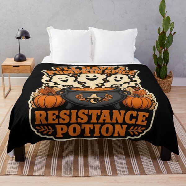 Item preview, Pumpkin Spice Resistance Potion Shirt Funny Halloween Witch Cauldron Tee designed and sold by Dice_Goblin_Studio.