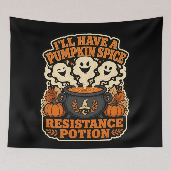 Item preview, Pumpkin Spice Resistance Potion Shirt Funny Halloween Witch Cauldron Tee designed and sold by Dice_Goblin_Studio.