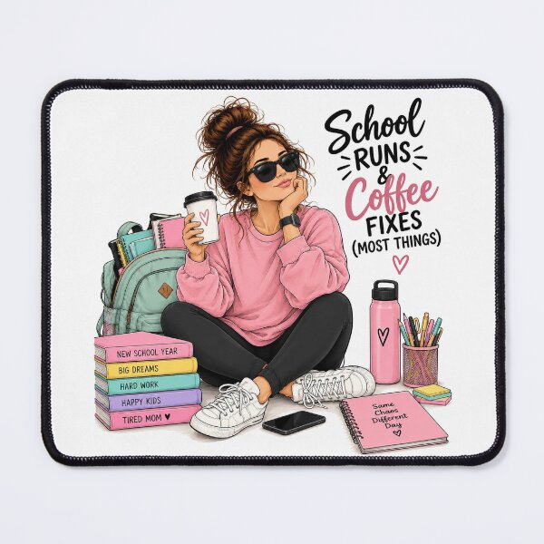 Item preview, School Runs & Coffee Fixes designed and sold by VeraLuta.