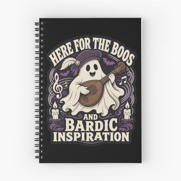 Item preview, Here For The Boos Ghost Bard T-Shirt Funny Halloween RPG Musician Tee designed and sold by Dice_Goblin_Studio.