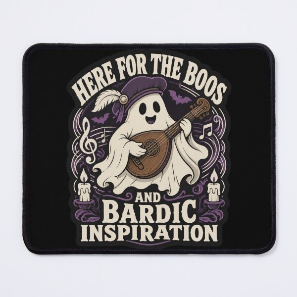 Item preview, Here For The Boos Ghost Bard T-Shirt Funny Halloween RPG Musician Tee designed and sold by Dice_Goblin_Studio.