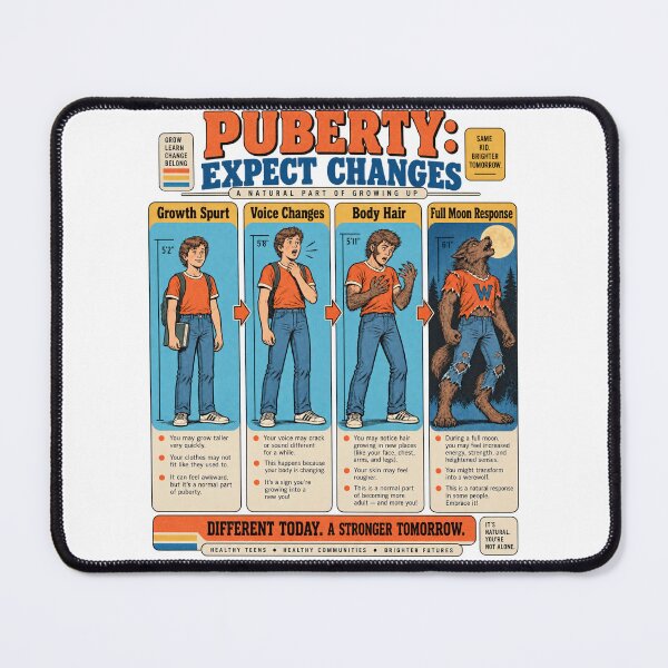 Item preview, Puberty Expect Changes Vintage Halloween – Retro Werewolf Health Class Parody designed and sold by WolfmanProphecy.