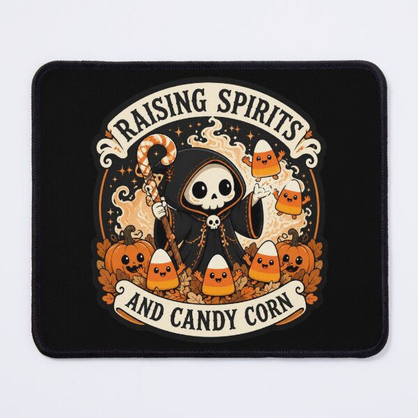 Item preview, Raising Spirits And Candy Corn Shirt Funny Chibi Necromancer Halloween Tee designed and sold by Dice_Goblin_Studio.