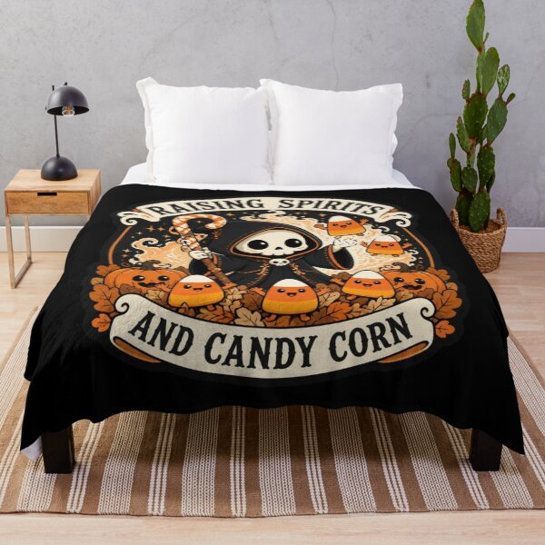Item preview, Raising Spirits And Candy Corn Shirt Funny Chibi Necromancer Halloween Tee designed and sold by Dice_Goblin_Studio.