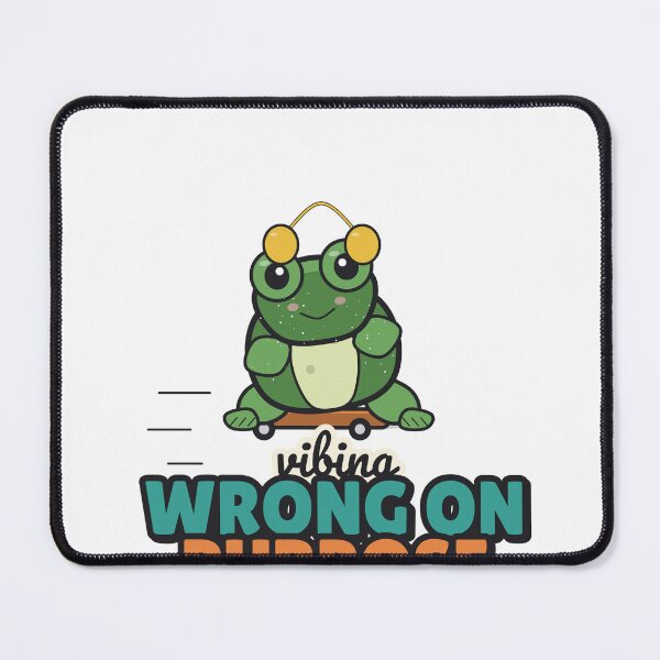 Item preview, Vibing Wrong on Purpose - Funny Skater Frog designed and sold by BooAndBloomCo.