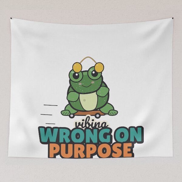 Item preview, Vibing Wrong on Purpose - Funny Skater Frog designed and sold by BooAndBloomCo.