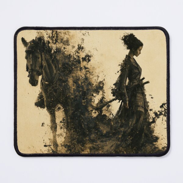 Item preview, Female Samurai & Horse – Japanese Ink Warrior Art designed and sold by GSizzle1.