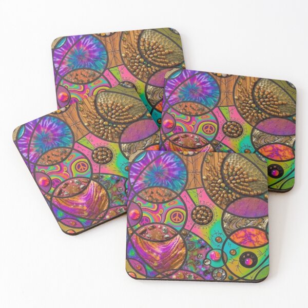 Item preview, Psychedelic Retro Peace Mosaic Cosmic Rune Art designed and sold by Billys-Orbit.