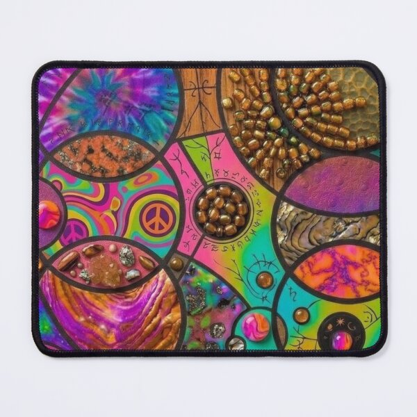 Item preview, Psychedelic Retro Peace Mosaic Cosmic Rune Art designed and sold by Billys-Orbit.