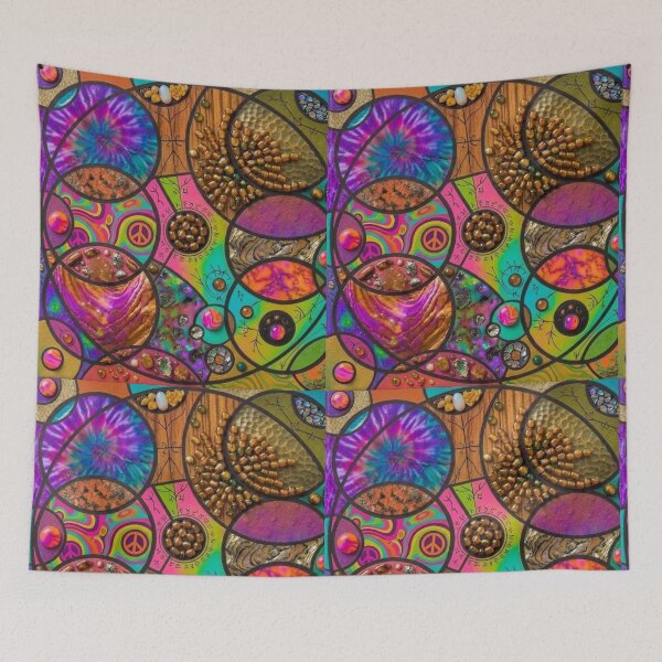 Item preview, Psychedelic Retro Peace Mosaic Cosmic Rune Art designed and sold by Billys-Orbit.