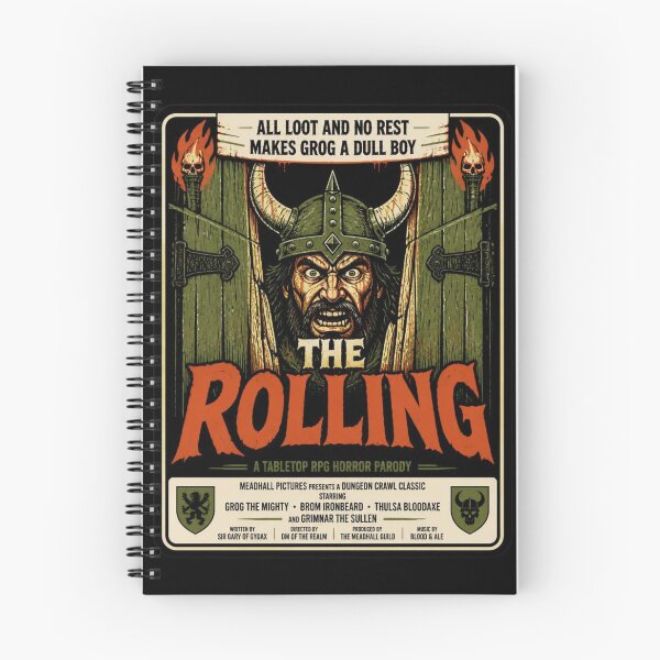 Item preview, The Rolling Barbarian Movie Poster Shirt Funny Horror RPG T-Shirt designed and sold by Dice_Goblin_Studio.