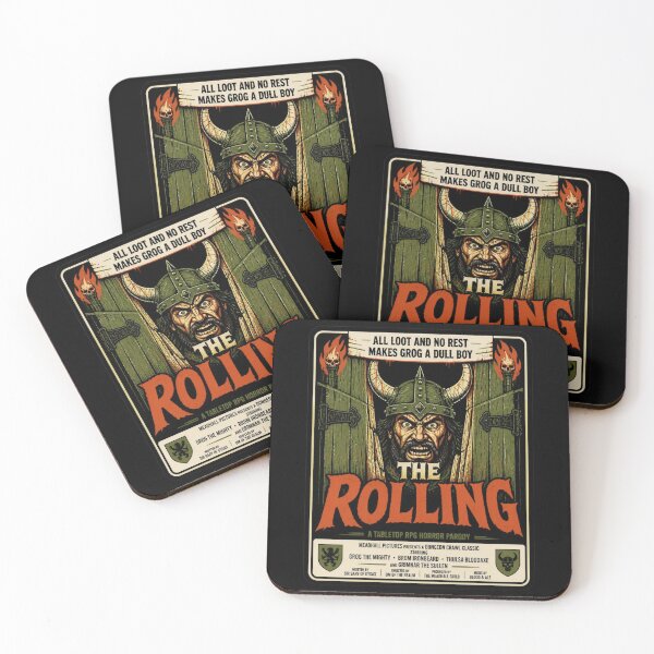 Item preview, The Rolling Barbarian Movie Poster Shirt Funny Horror RPG T-Shirt designed and sold by Dice_Goblin_Studio.