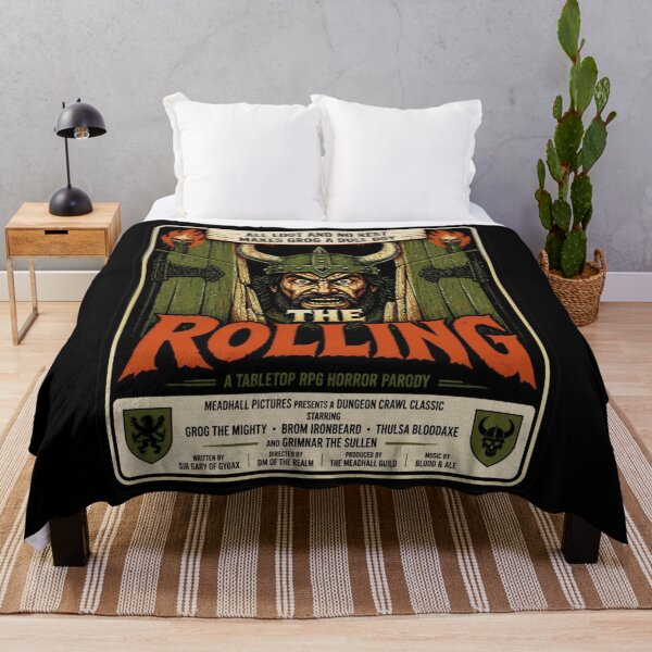 Item preview, The Rolling Barbarian Movie Poster Shirt Funny Horror RPG T-Shirt designed and sold by Dice_Goblin_Studio.