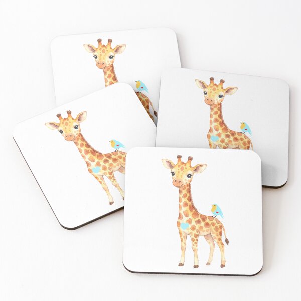Item preview, Cute baby giraffe with small song bird designed and sold by Nicoart2077.