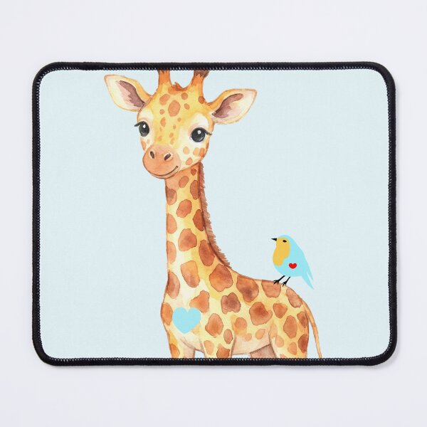 Item preview, Cute baby giraffe with small song bird designed and sold by Nicoart2077.