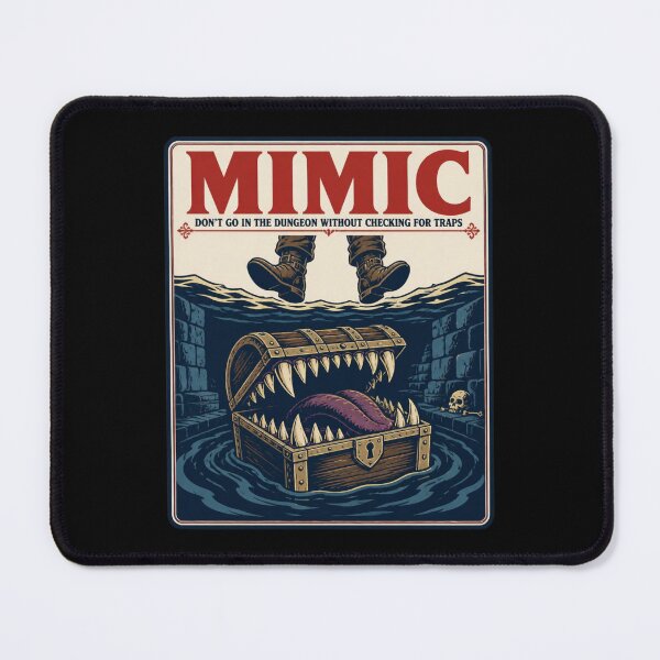 Item preview, Mimic Dungeon Movie Poster Shirt Funny Tabletop RPG Horror Tee designed and sold by Dice_Goblin_Studio.