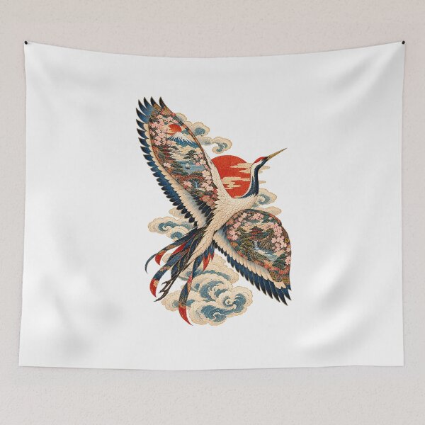Item preview, Haikun, the Painted Bird – Japanese Ukiyo-e Crane Art designed and sold by Substance_life.