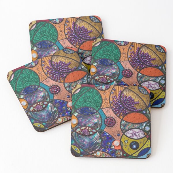 Item preview, Celestial Gemstone Mosaic Abstract Mixed Media Art designed and sold by Billys-Orbit.