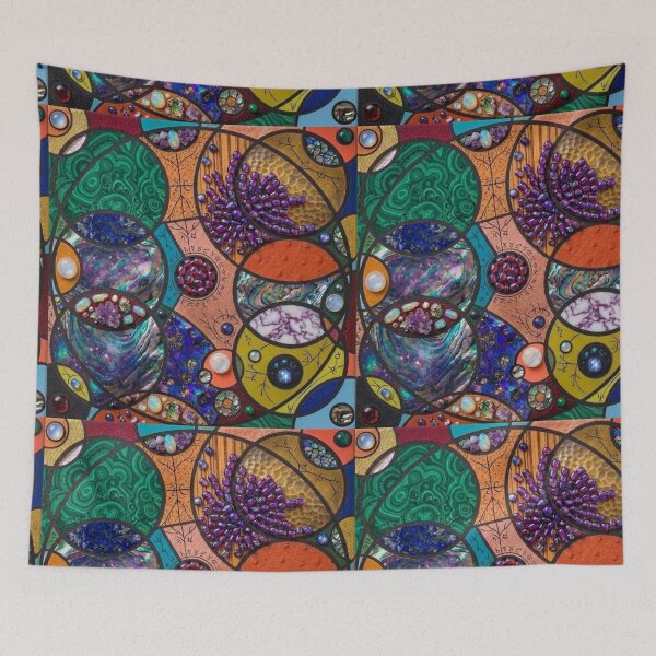 Item preview, Celestial Gemstone Mosaic Abstract Mixed Media Art designed and sold by Billys-Orbit.