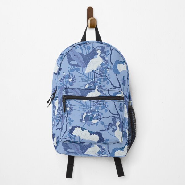 Item preview, Crane Blossom Floral in Tonal Chinoiserie Blue designed and sold by YesterdayColl.