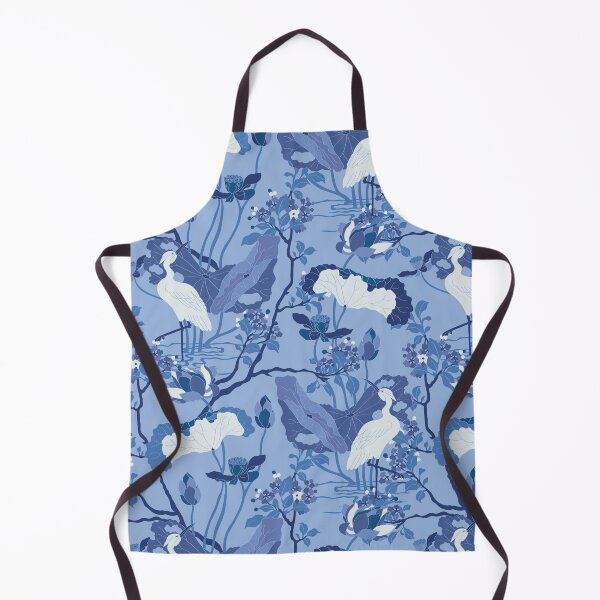 Item preview, Crane Blossom Floral in Tonal Chinoiserie Blue designed and sold by YesterdayColl.