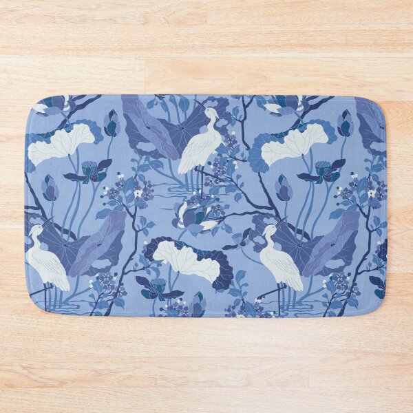 Item preview, Crane Blossom Floral in Tonal Chinoiserie Blue designed and sold by YesterdayColl.
