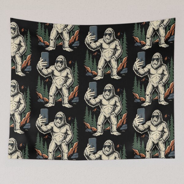 Item preview, Bigfoot Selfie Content Creator Sasquatch Mountain Influencer Hiking Outdoor Design designed and sold by 519xdesign.