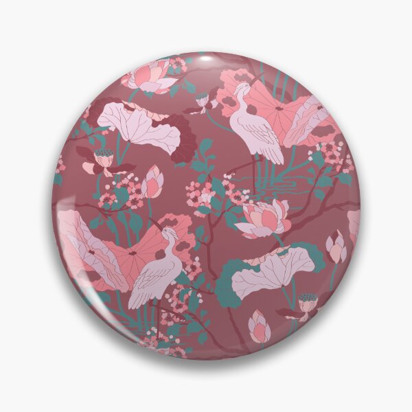 Item preview, Crane Blossom Floral in Mauve + Rose designed and sold by YesterdayColl.