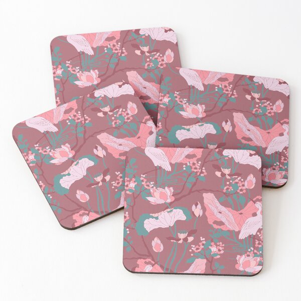 Item preview, Crane Blossom Floral in Mauve + Rose designed and sold by YesterdayColl.