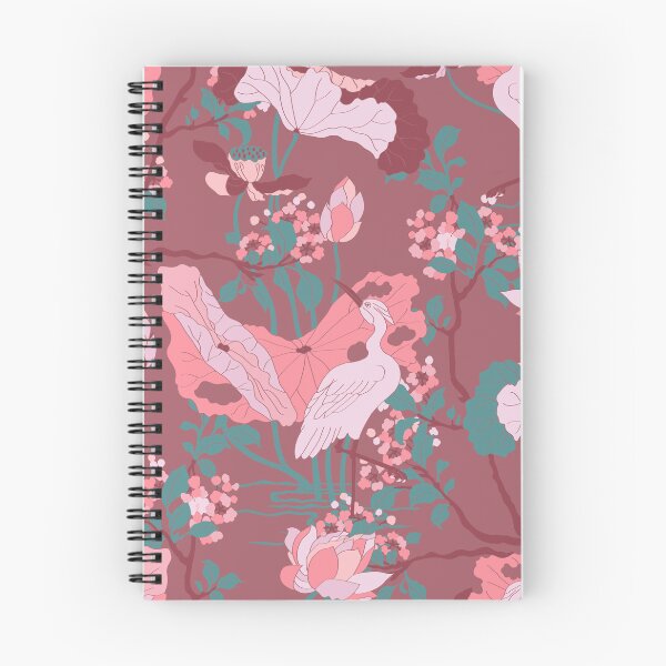 Item preview, Crane Blossom Floral in Mauve + Rose designed and sold by YesterdayColl.