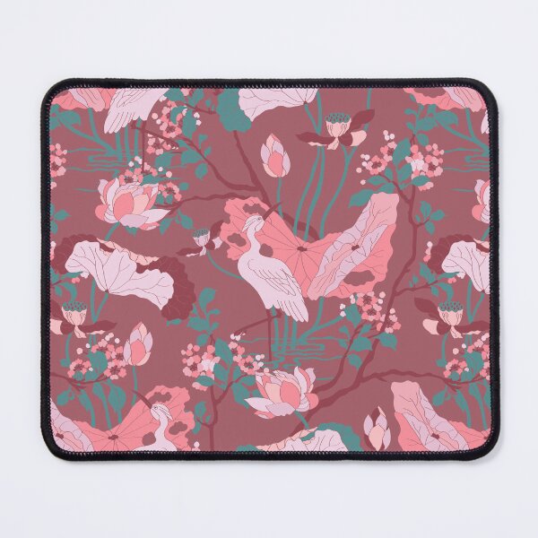 Item preview, Crane Blossom Floral in Mauve + Rose designed and sold by YesterdayColl.