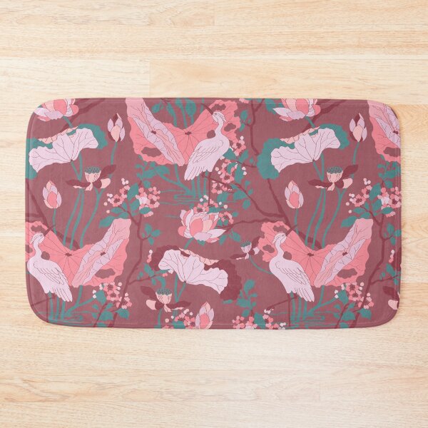 Item preview, Crane Blossom Floral in Mauve + Rose designed and sold by YesterdayColl.
