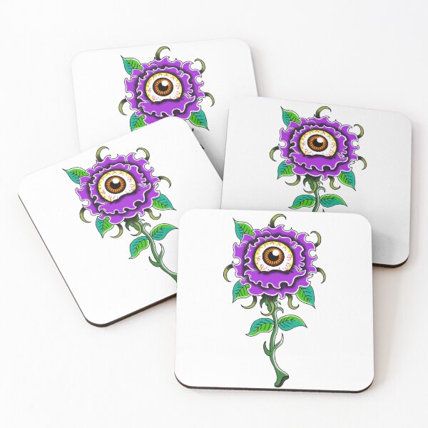 Item preview, Eyeball Flower Purple Old School designed and sold by MARCOSURREAL.