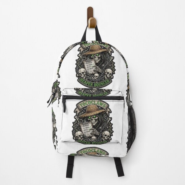 Item preview, Reaper Bouncer Straw Hat Skeleton | Biker Patch Graphic designed and sold by TOCOCLAWS.
