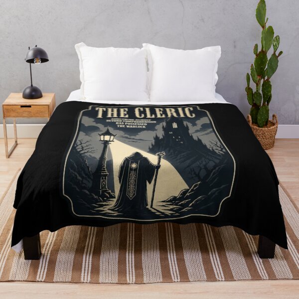Item preview, The Cleric Movie Poster Shirt Vintage Supernatural Horror RPG Tee designed and sold by Dice_Goblin_Studio.
