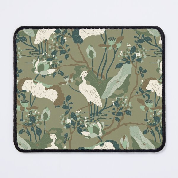 Item preview, Crane Blossom Floral in Tonal Sage Green designed and sold by YesterdayColl.