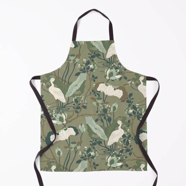 Item preview, Crane Blossom Floral in Tonal Sage Green designed and sold by YesterdayColl.