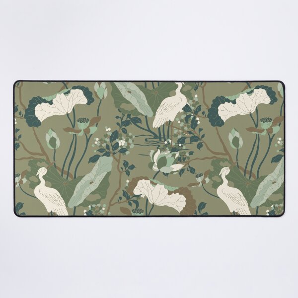 Item preview, Crane Blossom Floral in Tonal Sage Green designed and sold by YesterdayColl.
