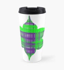 Neon Plaid Mandala Outline Travel Mug