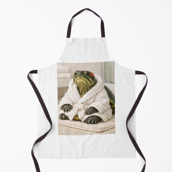 Item preview, Red Eared Slider Turtle White Bathrobe designed and sold by Sillytoe.