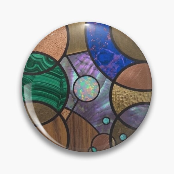Item preview, Modern Geometric Wood and Brass Inlay Abstract Art designed and sold by Billys-Orbit.
