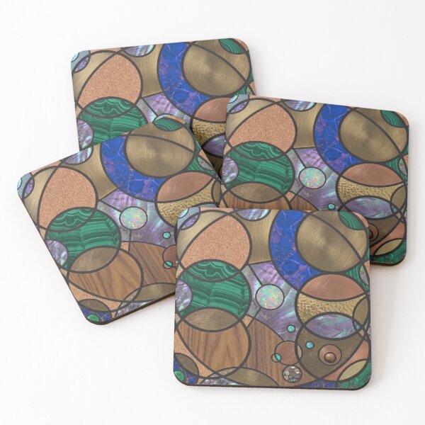 Item preview, Modern Geometric Wood and Brass Inlay Abstract Art designed and sold by Billys-Orbit.