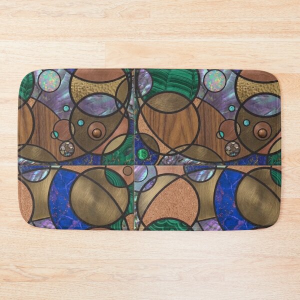 Item preview, Modern Geometric Wood and Brass Inlay Abstract Art designed and sold by Billys-Orbit.