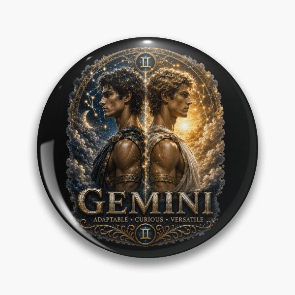 Item preview, Gemini Zodiac Twins – Adaptable Curious Versatile Celestial Astrology Art designed and sold by Classic Chaos Creations.