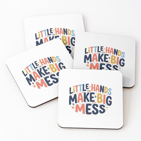 Item preview, Little Hands Make Big Mess Funny Parenting Toddler Quote Typography Art designed and sold by mood-draftsman.