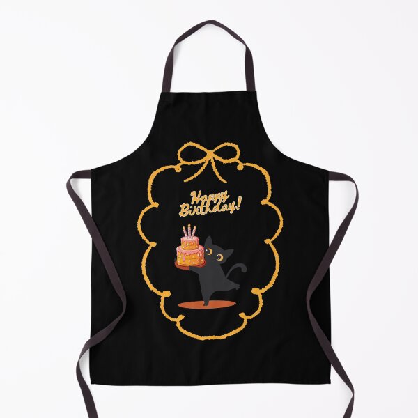 Item preview, Cute Black Cat Birthday Cake Scallop Frame designed and sold by creativerooney.