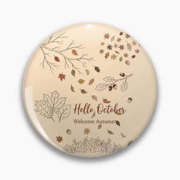 Item preview, Hello October Minimalist Fall Botanical Line Art Neutral Earth Tones Print designed and sold by ORIGINS LINES.